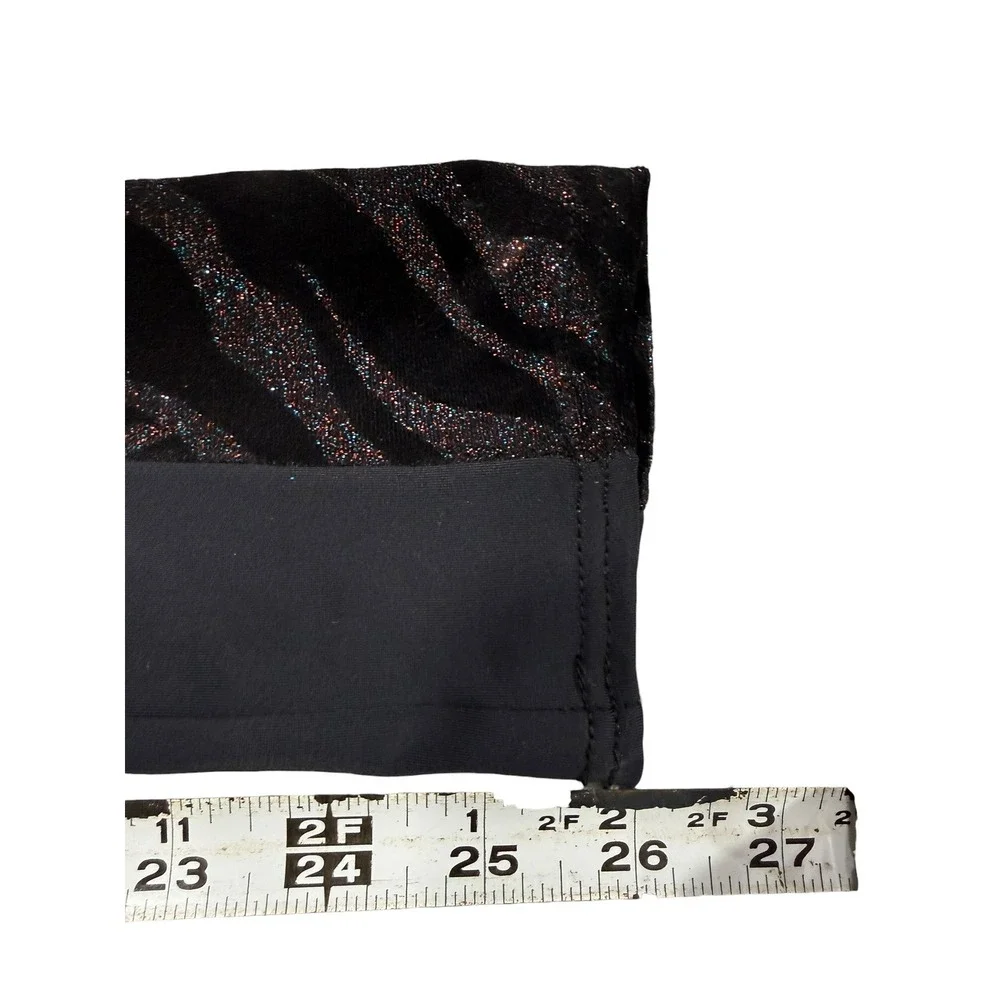 Weissman Adult Small Black Sparkle Unitard Dance Costume Long Sleeve Competition